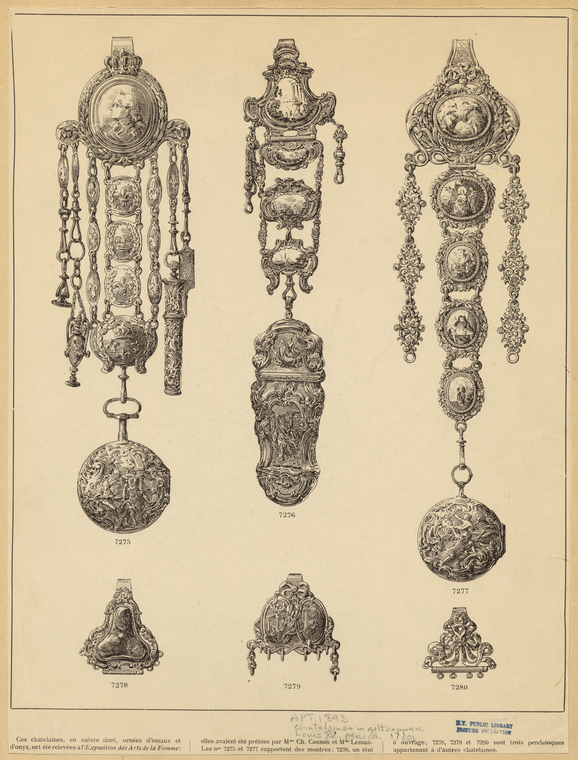 Chatelaines in gilt copper, Louis XV period, 1700s NYPL Digital