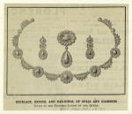 Necklace, brooch, and ear-rings, of opals and diamonds