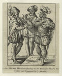 German musicians playing on the flute and goat's hor[n].