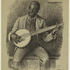 Negro playing banjo.