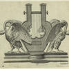 Lyre and decorative swans.