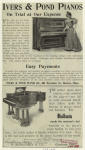 Advertisements for Ivers & Pond and Baldwin pianos.
