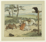Man, woman, and a horse after the horse has fallen
