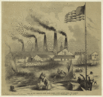 View of the American Flint Glass Works, South Boston, from the harbor