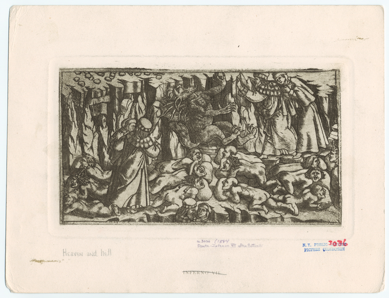 Illustration from Dante's Inferno VII - NYPL Digital Collections