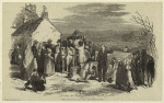 Irish emigrants leaving home -- the priest's blessing