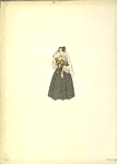 Woman in a gray dress wearing a veil