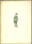 Woman in green gown with headdress