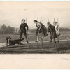 Shepherd resting on stilts and knitting - NYPL Digital Collections