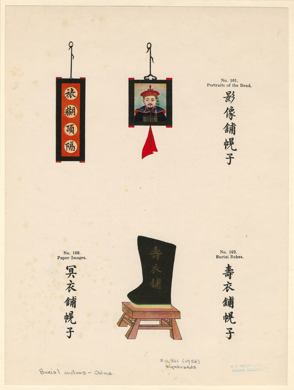 Items associated with Chinese funeral ceremony NYPL Digital Collections