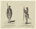 French army officers with bayoneted muskets.