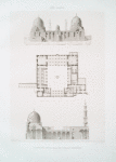 Mosquée sépulcrale de soultan Barqouq, état actuel, plan et coupe (XIVe. siècle)