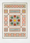 Arabesques : pavement de mosaïque, fragments disposée sur le plan des dorqâah (du XVIe. au XVIIIe. siècle)