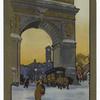 Washington Arch at winter twilight