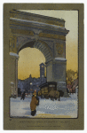 Washington Arch at winter twilight