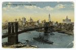 Brooklyn Bridge and New York sky line
