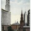 Group of Skyscrapers, St. Paul's Chapel and Church Yard, New York