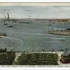 New York Harbor from the Battery, showing Statue of Liberty and Ellis Island
