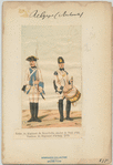 Soldat du régiment de Saze-Gotha (ancien de Prié) 1760. Tambour du régiment d'Arberg. 1770