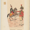 Voluntaires à cheval de Louvain. Tambour-major des escrimeurs de Bruxelles