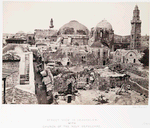 Street view in Jerusalem, with the Church of the Holy Sepulchre