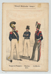 Königlich Belgiche Armee. Sappeur-Pompier ; Marine ; Artillerie. 1842