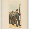 Lieutenant porte-drapeau et garde du drapeau.  Infanterie de ligne