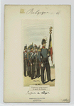 Lieutenant porte-drapeau et garde du drapeau.  Infanterie de ligne
