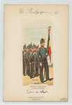 Lieutenant porte-drapeau et garde du drapeau.  Infanterie de ligne