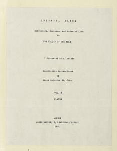 Oriental album. Characters, costumes, and modes of life, in the valley of the Nile.