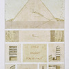 Architecture : coupes et détails de la grande pyramide de Gizeh (Chéops ou Choufon, IVe. dynastie)