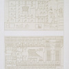 Architecture : plans cavaliers des édifices de Tell el-Amarna (bas-reliefs des hypogées -- XVIIIe. dynastie)