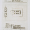 Architecture : Temple de Dakkeh (Pselcis) : plan, coupe et vue perspective (époque ptolémaïque et romaine)