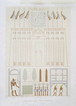Architecture : élévation d'un pylone et plan d'une habitation, d'après le bas-reliefs