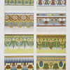 Architecture : frises fleuronnées, peintes dans les tombeaux