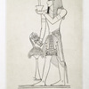 Dessin : réduction d'une esquisse représentant Séti 1er. (nécropole de Thèbes -- XVIIIe. dynastie)