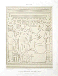 Sculpture : le pharaon Khouenaten servi par la reine (Tell al-Amarna -- XVIIIe. dynastie)