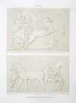 Sculpture : fragments de bas-reliefs : attelages (Thèbes -- XVIIIe. dynastie)