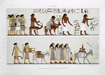 Peinture : arrivée d'une famille asiatique en Égypte (Beni Haçen -- XIIe. dynastie)