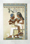 Peinture : Amounôph II et sa gouvernante : nécropole de Thèbes (XVIIIe. dynastie)