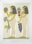 Peinture : offrande de fleurs & de fruits (nécropole de Thèbes -- XIXe. dynastie), granduer d'exécution
