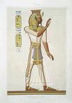 Peinture : portrait en pied de Ramsès III (nécropole de Thèbes -- XXe. dynastie)