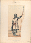 Lancero, loricato de mesnada de cibdad ó villa.  ([Año] 1160)