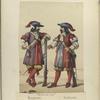 Infanteria de linea. [a] Mosquetero. Tercio de los morados viejos. [b] Arcabucero. Tercio de los colorados viejos. 1680