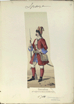 Granadero del regimiento de los colorados viejos. 1710