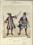 Regimientos de Guardias de Infanteria Española y Walona: [a] Oficial; [b] Granadero. 1710-1718