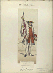 Infanteria de linea. Alferez, Regimiento de Zamora. 1750