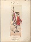 Infanteria de linea. Alferez, Regimiento de Zamora. 1750