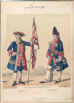Guardias de Infanteria a Española y Walona : Alferez, Granadero. 1750
