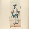 Oficial, del regimiento de Oran. Infanteria de linea.  1761